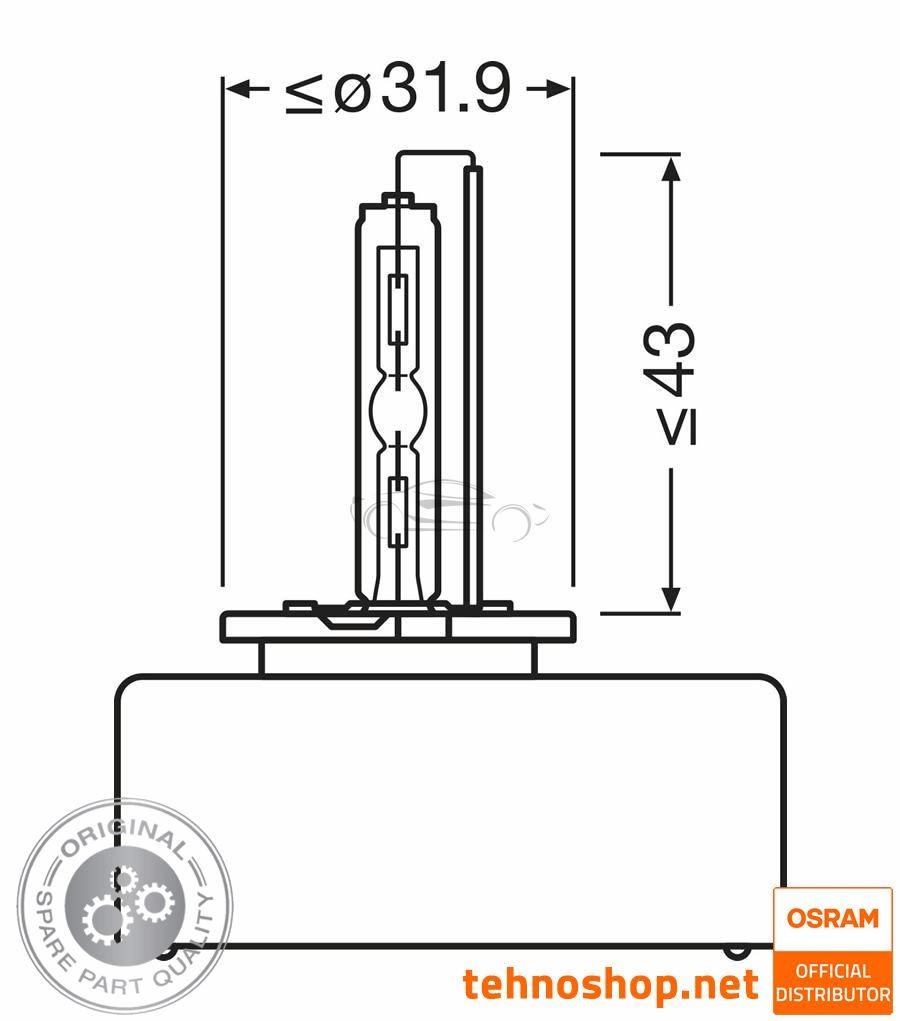 BULB OSRAM XENON D5S 66540 ORIGINAL 25W 12V PK32D-7 FS1