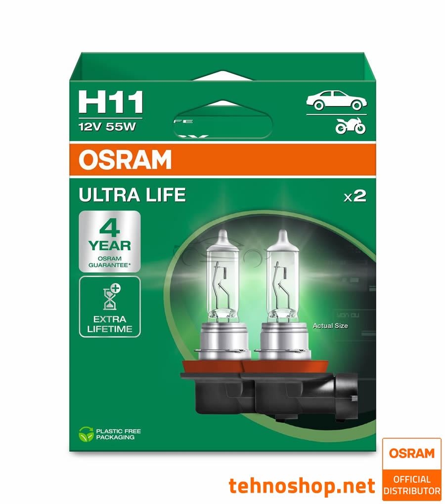 ŽARNICA OSRAM HALOGEN H11 64211ULT-2HB ULTRALIFE 55W 12V PGJ19-2 2HB