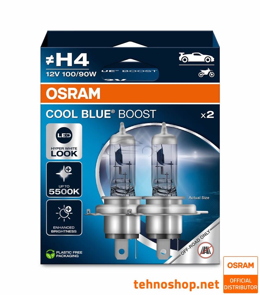 BULB OSRAM HALOGEN H4 COOL BLUE BOOST 62193CBB-2HB 100/90W 12V P43T 2HB