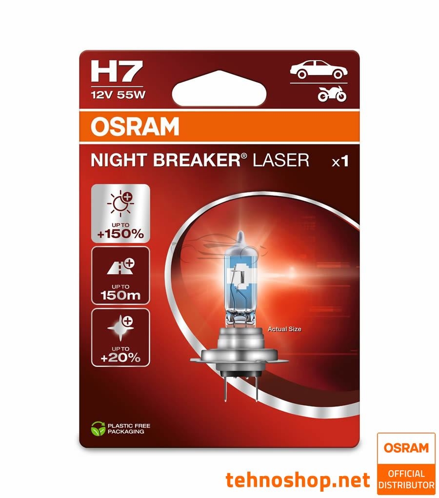 ŽARNICA OSRAM HALOGEN H7 64210NL-1BL NIGHT BREAKER LASER 55W PX26d 1BL