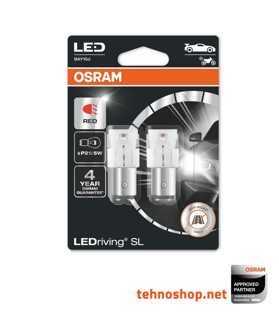 BULB OSRAM LED P21/5W LEDriving® SL 12V 1,4W 7528DRP-02B BAY15d BLI2