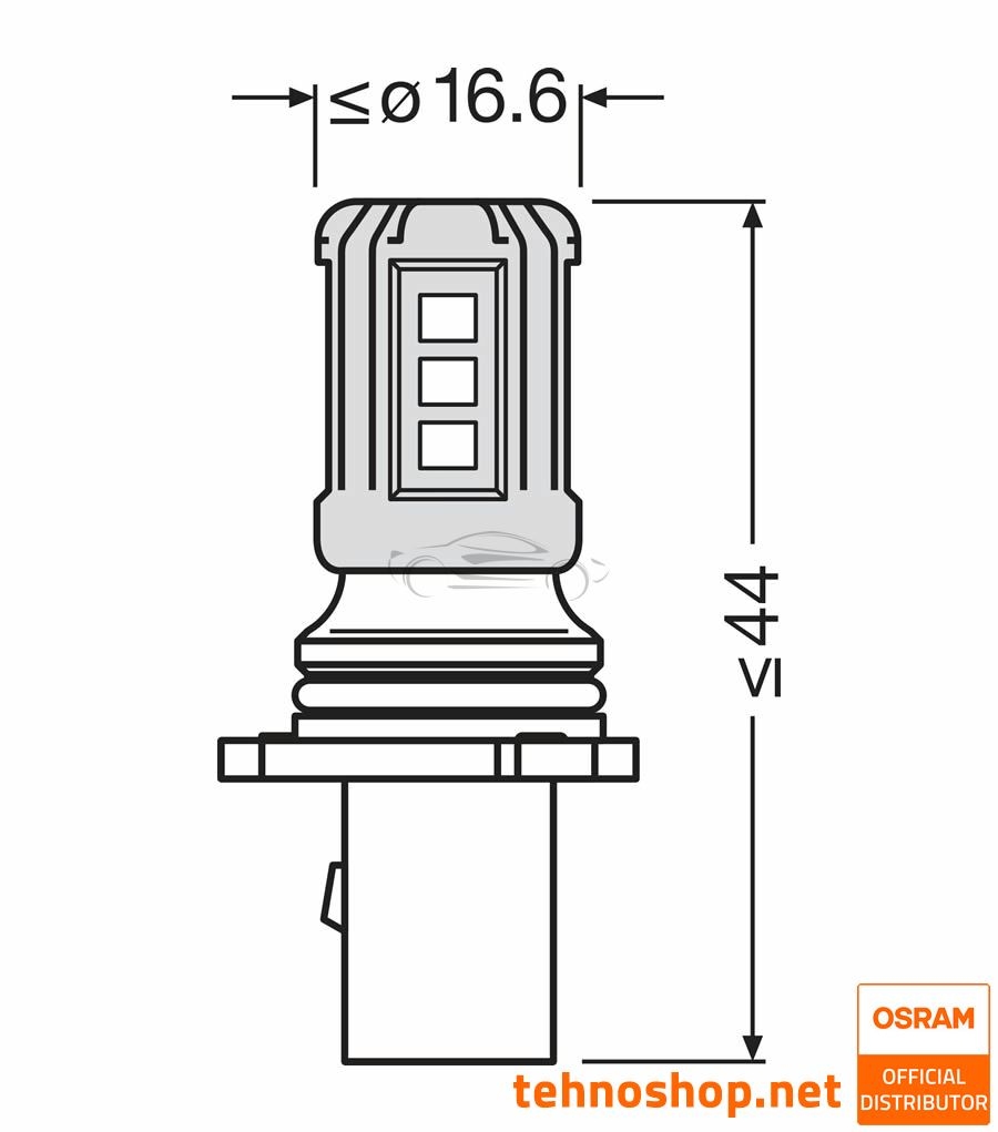 OSRAM LED BULB P13W LEDriving® SL 12V 1.6W 828DWP-1BL PG18.5d-1 1BL