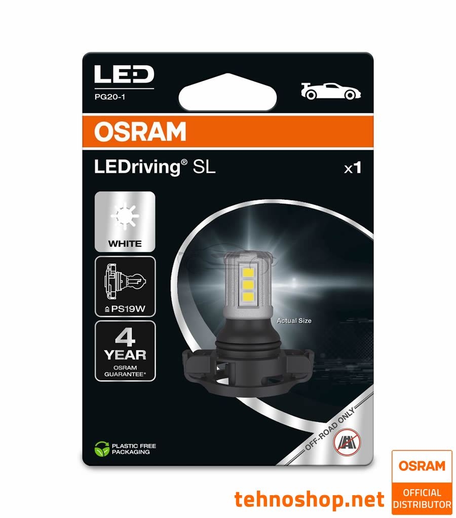 OSRAM LED BULB PS19W LEDriving® SL 12V 1.6W 5201DWP-1BL PG20-1 1BL