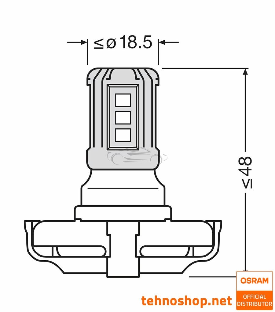 OSRAM LED BULB PS19W LEDriving® SL 12V 1.6W 5201DWP-1BL PG20-1 1BL