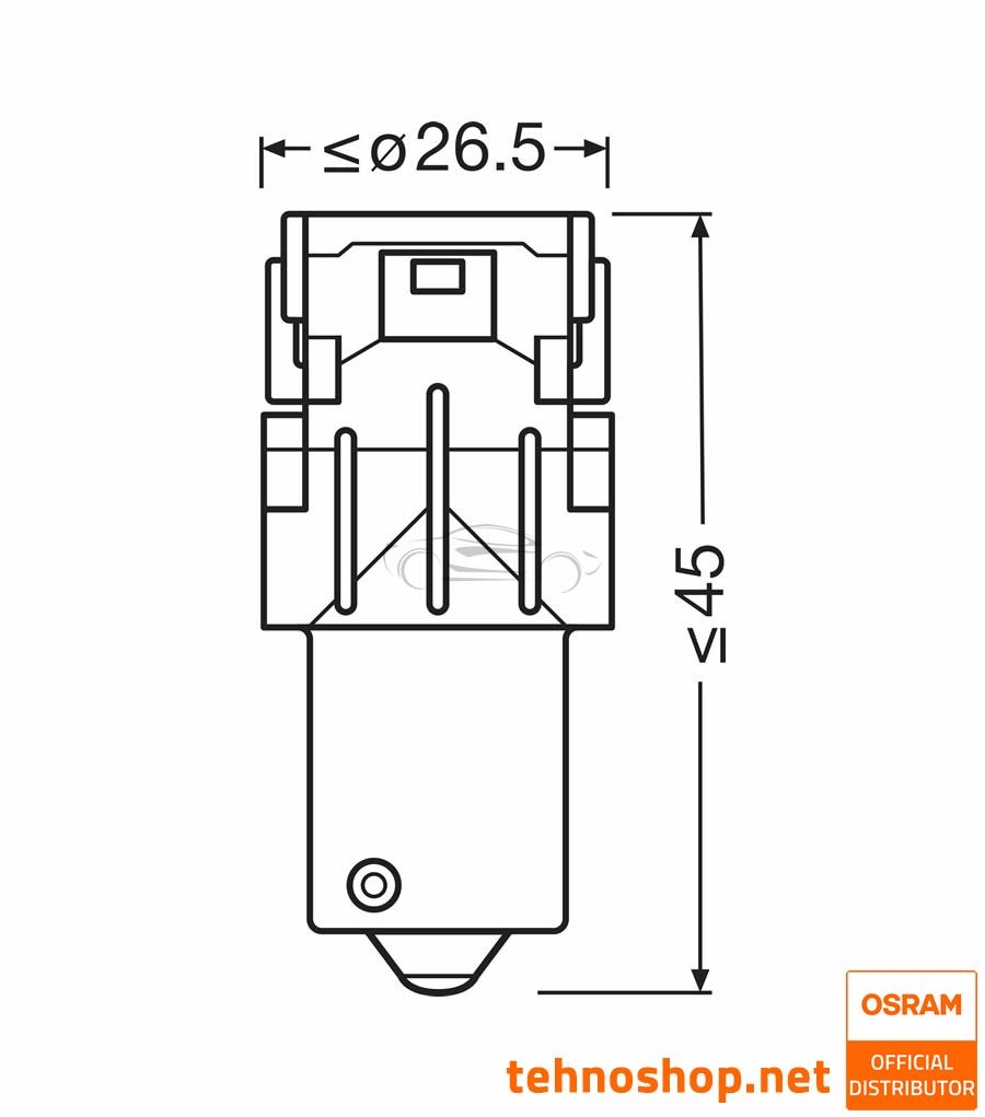 ŽARNICA OSRAM LED PY21W LEDriving SL 12V 1,3W 7507DYP-2BL BAU15s 2BL