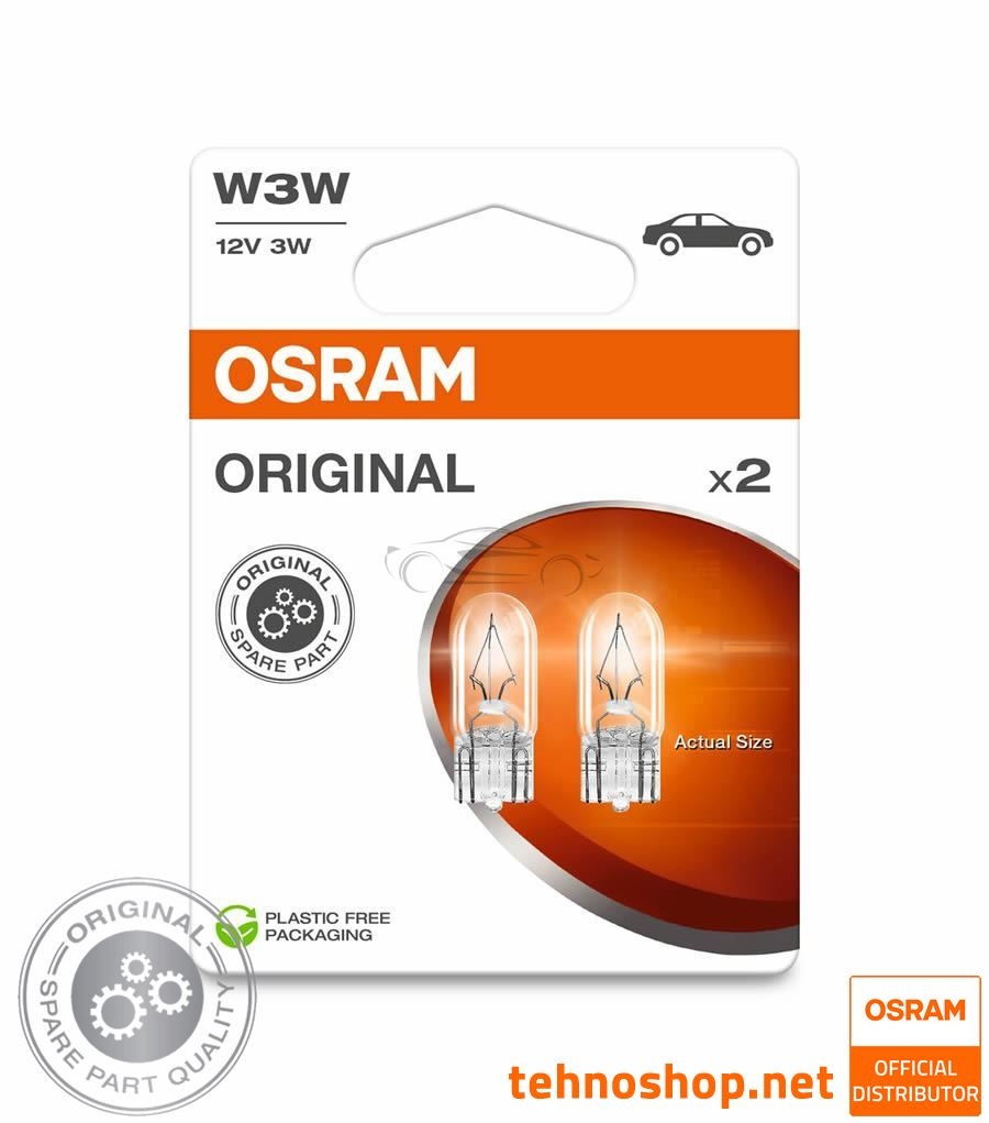 BULB OSRAM W3W ORIGINAL 2821-2BL 12V W2.1X9.5D 2BL