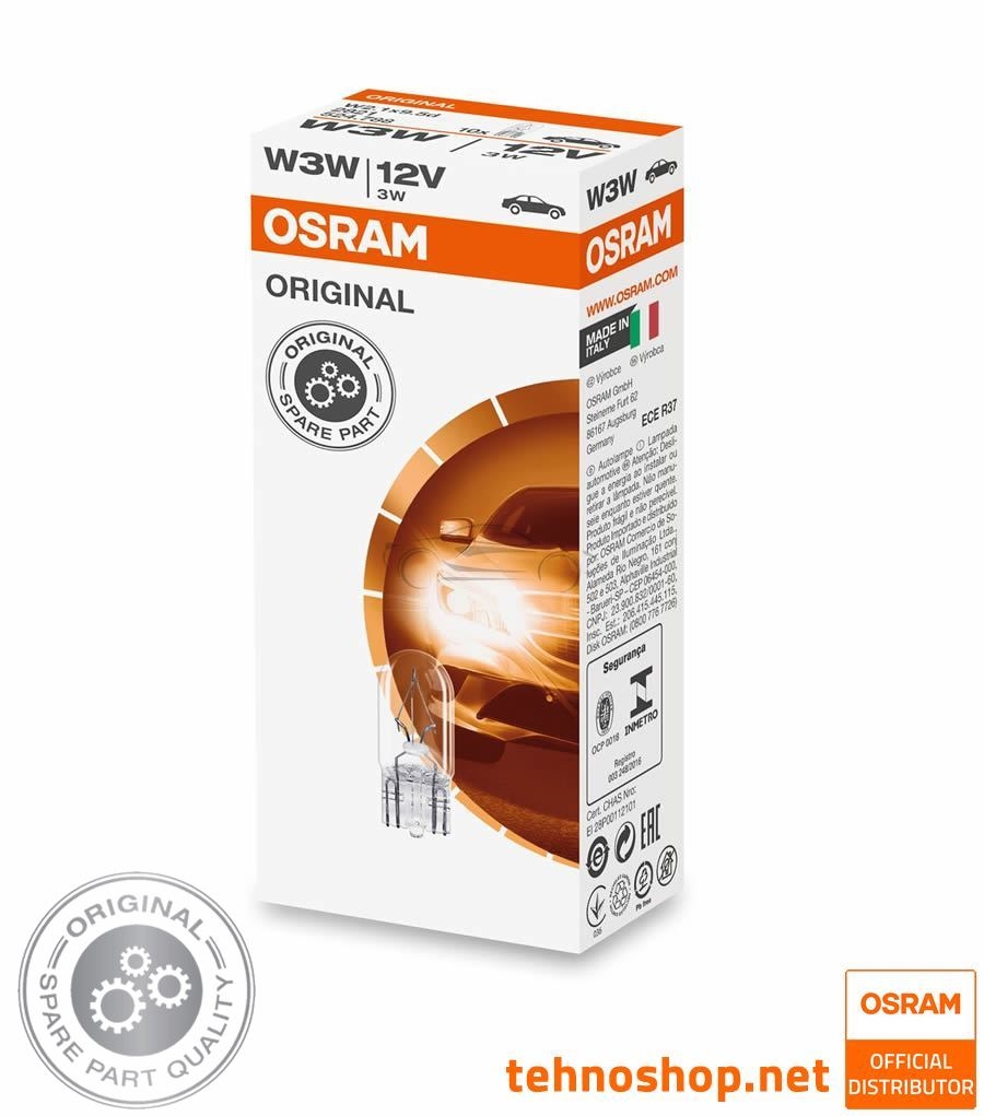 BULB OSRAM W3W ORIGINAL 2821 12V W2.1X9.5D UNV1