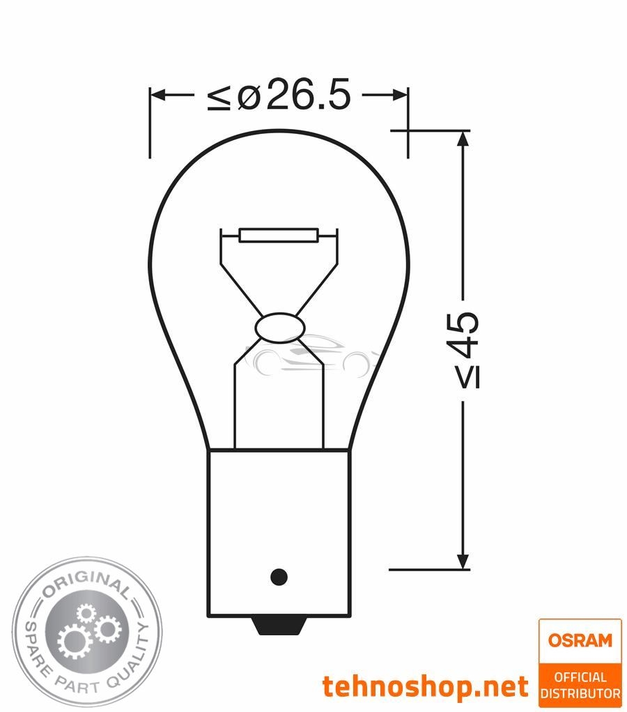 ŽARNICA OSRAM P21W 7506-2BL ORIGINAL 12V BA15s 2BL