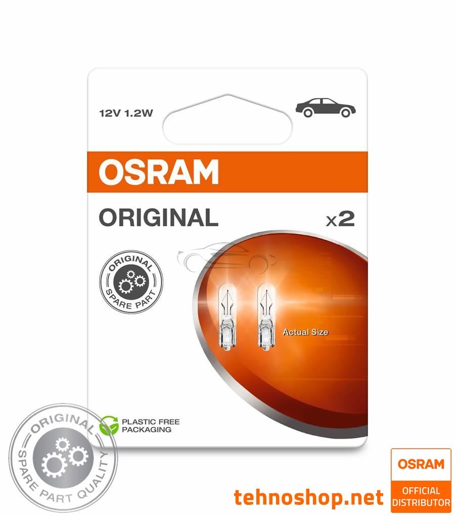 ŽARNICA OSRAM W1.2W 2721-2BL ORIGINAL T5 12V W2X4.6d 2BL