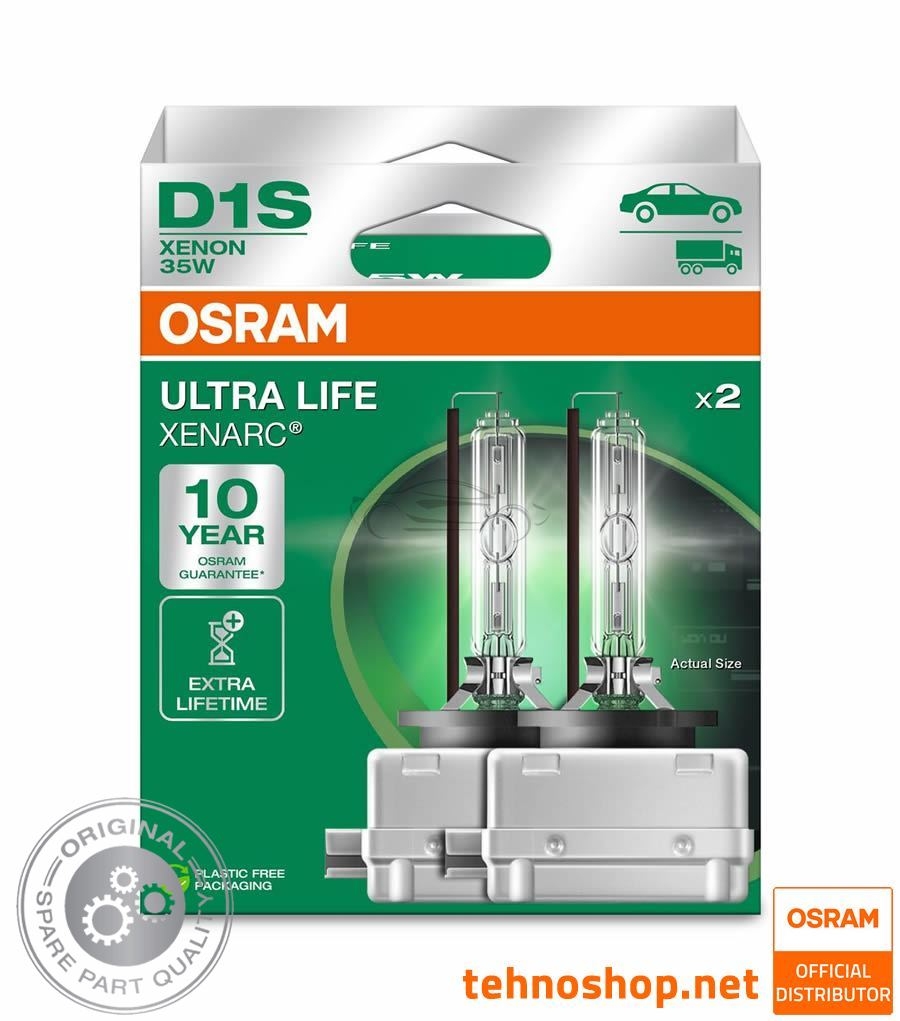 XENON BULB OSRAM D1S 66140ULT-2HB ULTRALIFE 35W PK32D-2 2HB