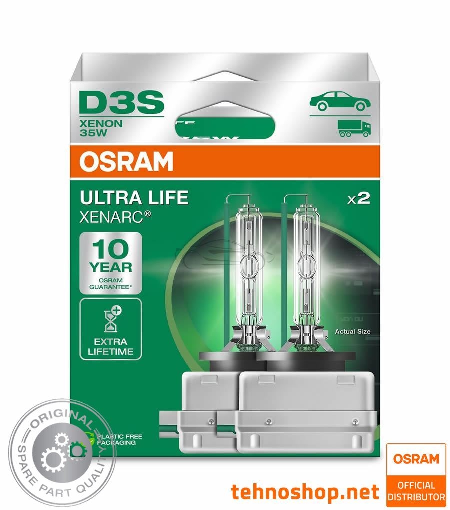 XENON BULB OSRAM XENARC D3S 66340ULT-2HB ULTRALIFE 35W PK32D-5 2HB