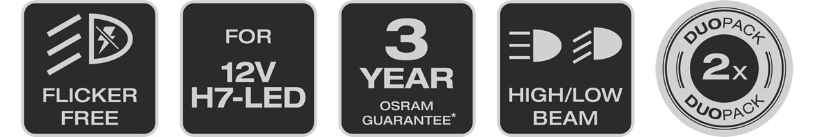 Set of Osram CanBus error canceller decoders for LED H7 LEDEC02-2HFB